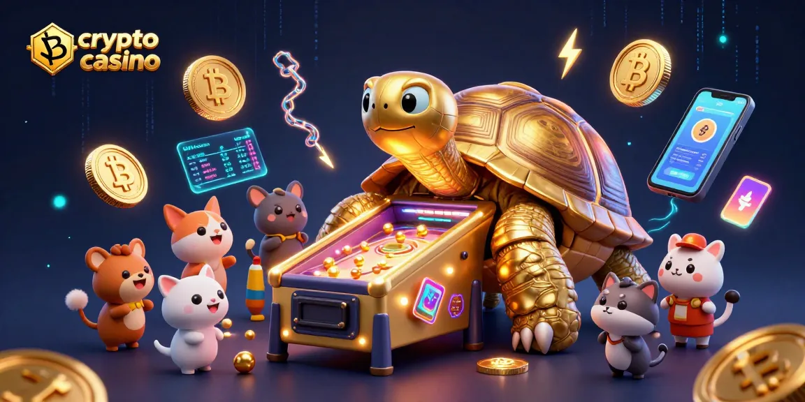 Jouez au crypto casino avec des personnages amusants et des pièces Bitcoin scintillantes.