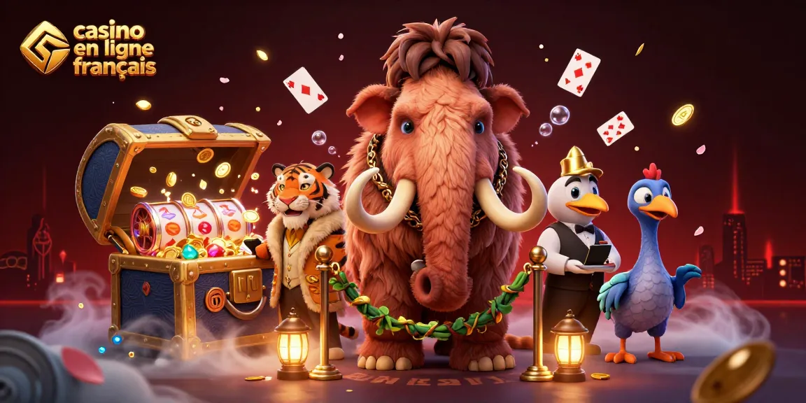Vivez l'expérience du casino en ligne français avec une illustration 3D vibrante.